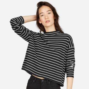 Everlane Square Mock Neck Striped Long Sleeve